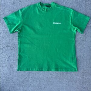 Authentic Cole Buxton Green Front & Back Logo T-Shirt - Mens Size Large